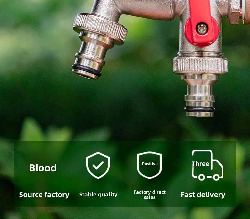 1/2'' 3/4'' Zinc Alloy Faucet Water Splitter Water Connection Adapter Outdoor Switch Garden Irrigation Pipe Connector Faucet