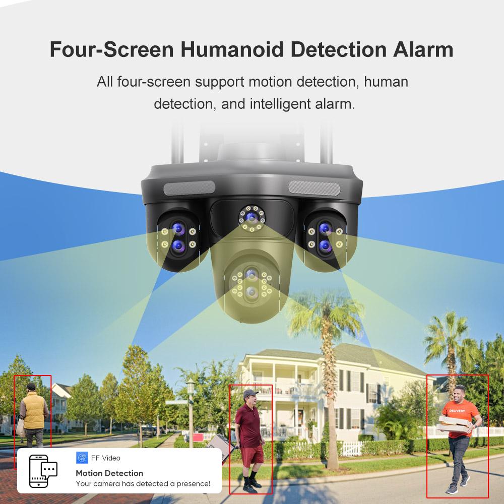 NIBIOK 30X suumigaamera välistingimustes veekindel WiFi-kaamera HD 35MP 7 objektiiv IP CCTV öönägemine liikumise jälgimine kahesuunaline intercom IP-kaamera