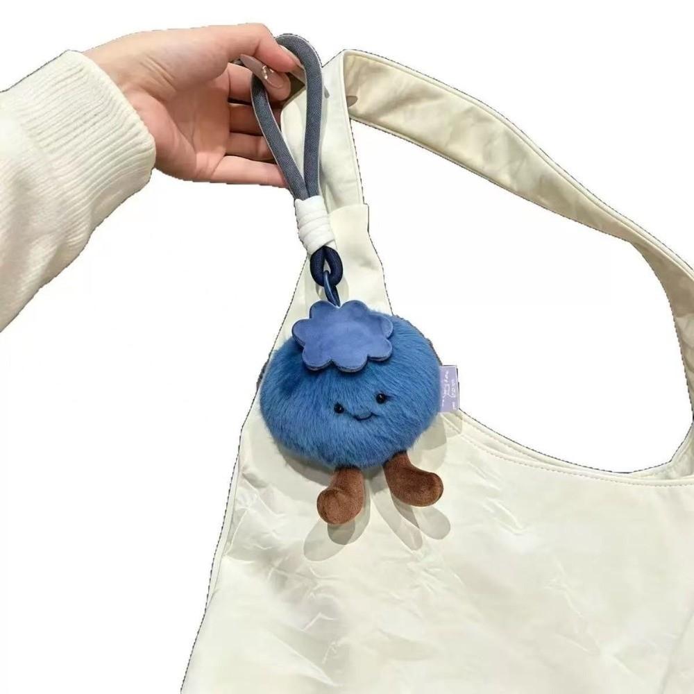 Simulation Blueberry Blueberry Plush Keychain Soft Blueberry Plush Bag Charm Bag Decor