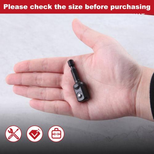 LEONTOOL Impact Adapter Square Socket Bit Set of 10, 6.35mm Hex Shank, 12.7mm Drive, 50mm Extension Bit, Impact Socket Adapter, Drill Adapter Hex Impa