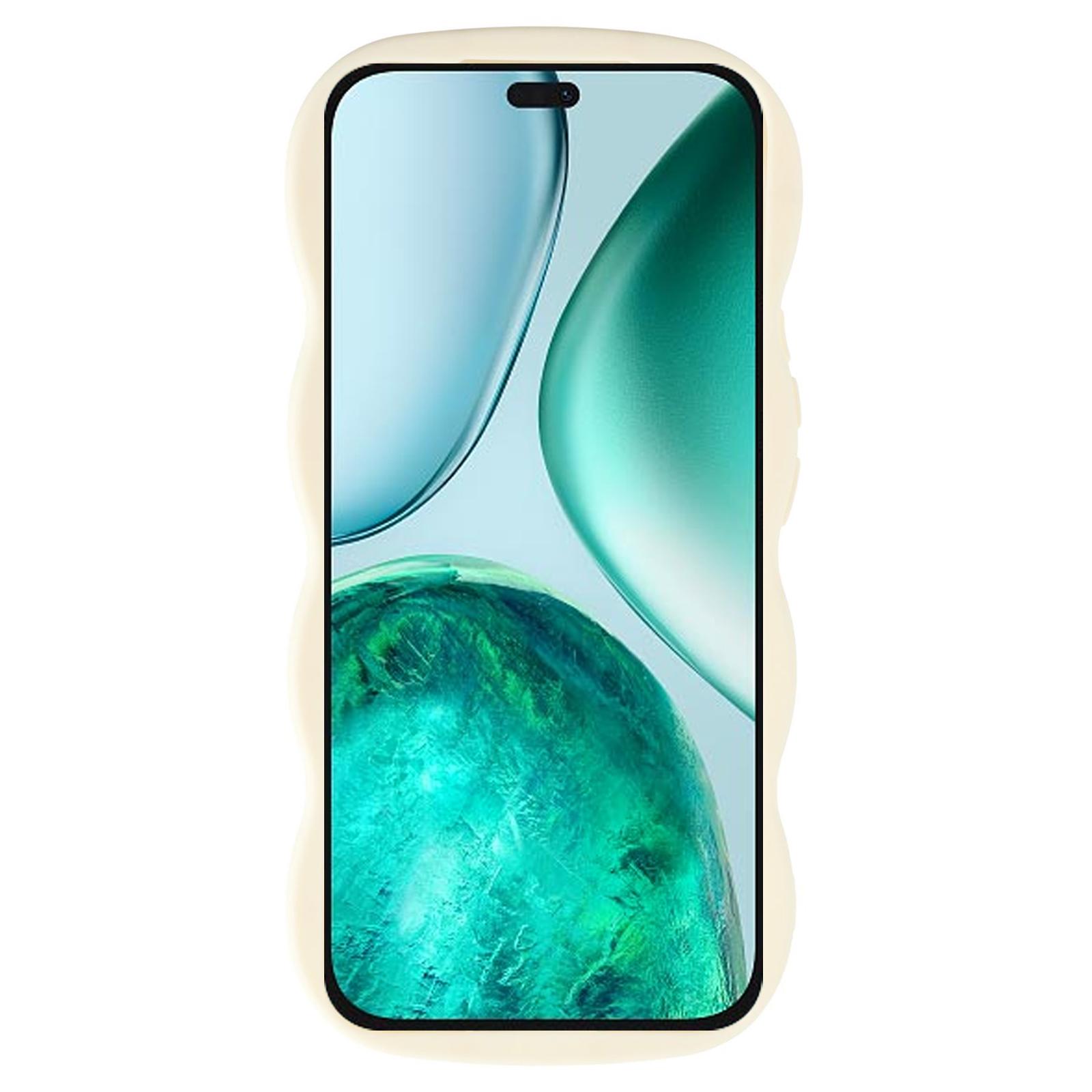 

For Honor X8c 4G Case TPU Protective Phone Cover Unique Curly Wave Frame White