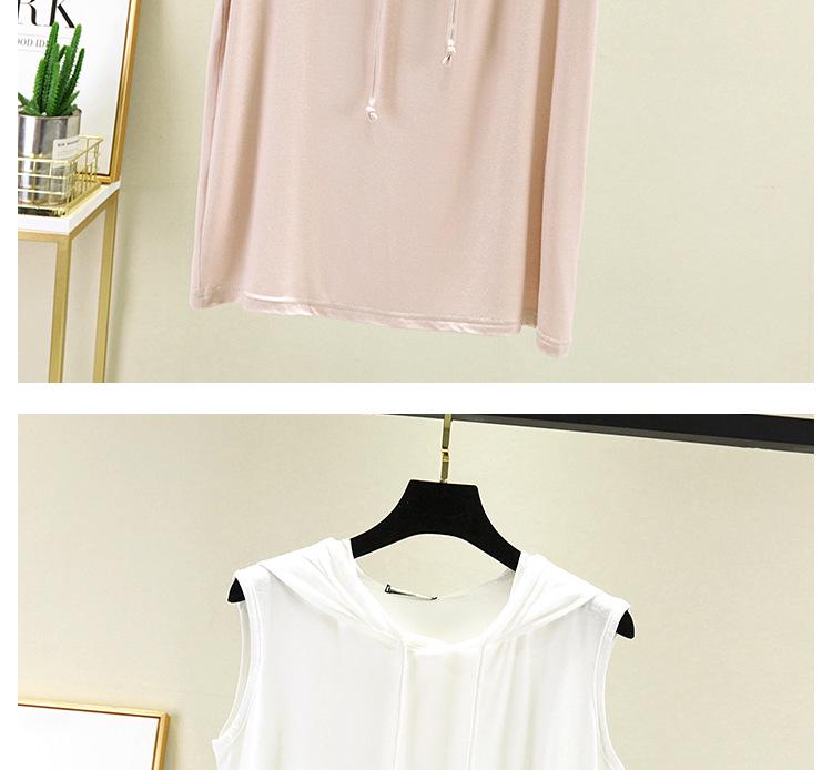 Spring Summer Women's Sleeveless Modal Vest Hooded Sweatshirt - Plus Size Slimming Loose Fit