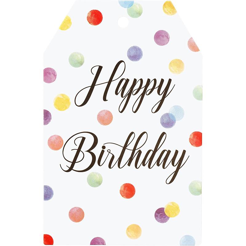 

50 шт./100 шт. Бирки для подарков на день рождения, Красочные бирки на день рождения со шпагатом, Бирки для подвешивания для упаковки подарков для вечеринки