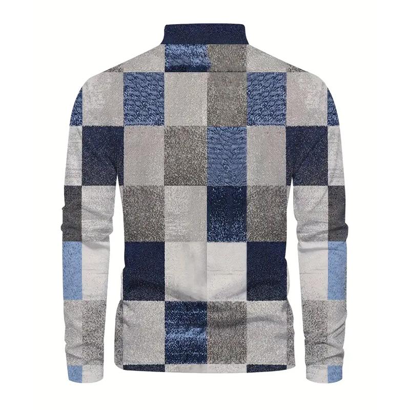 Pánské oblečení 3D digitální potisk ležérní polo tričko pánské sportovní s dlouhým rukávem jaro podzim klopa topy pánské sportovní golfové polo