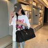 New woven handbag large capacity men's and women's shoulder luggage travel bag black business travel bag