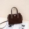 Echte Leder Damen Tasche Herbst Neu Vintage Matt Gespleißtes Rindsleder Kleine Quadratische Handtasche Boston Tragetasche