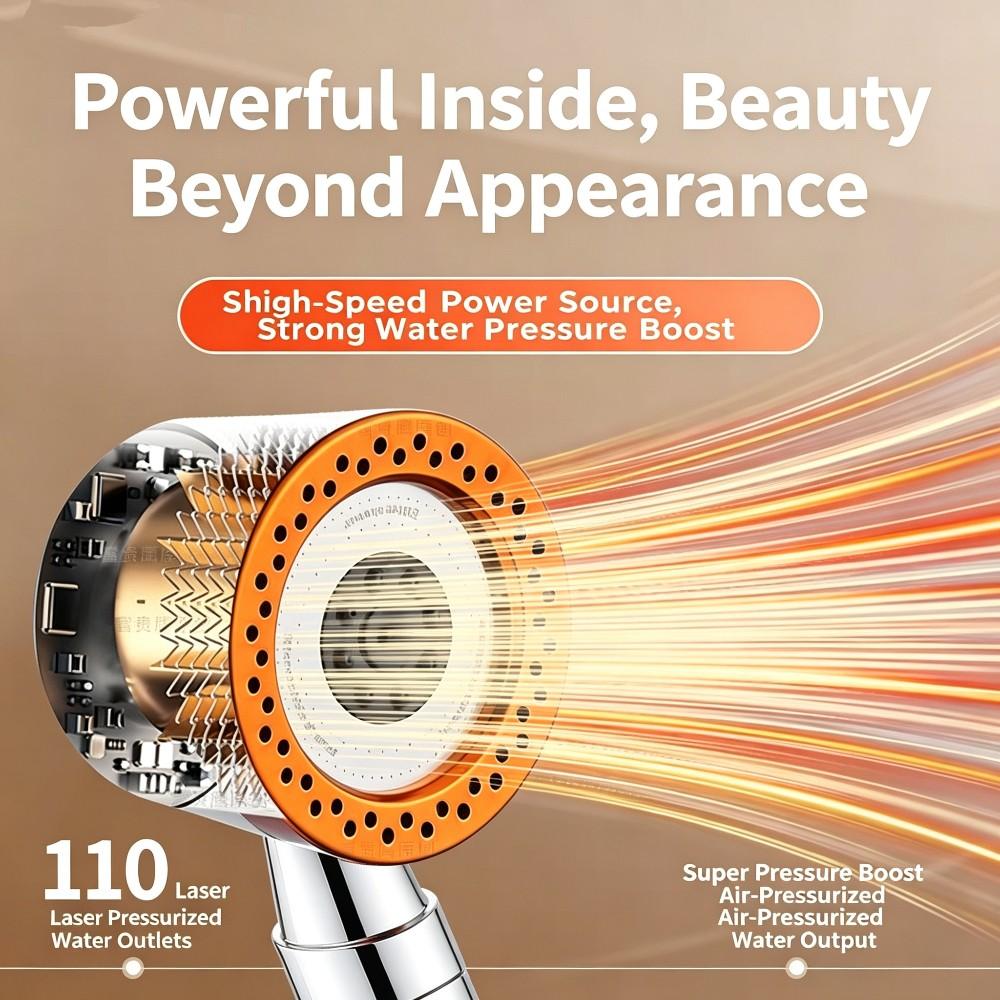High-Pressure Handheld Shower Head Water-Saving Design with One-Key On/Off Switch Durable for Bathroom Home Shower Accessory