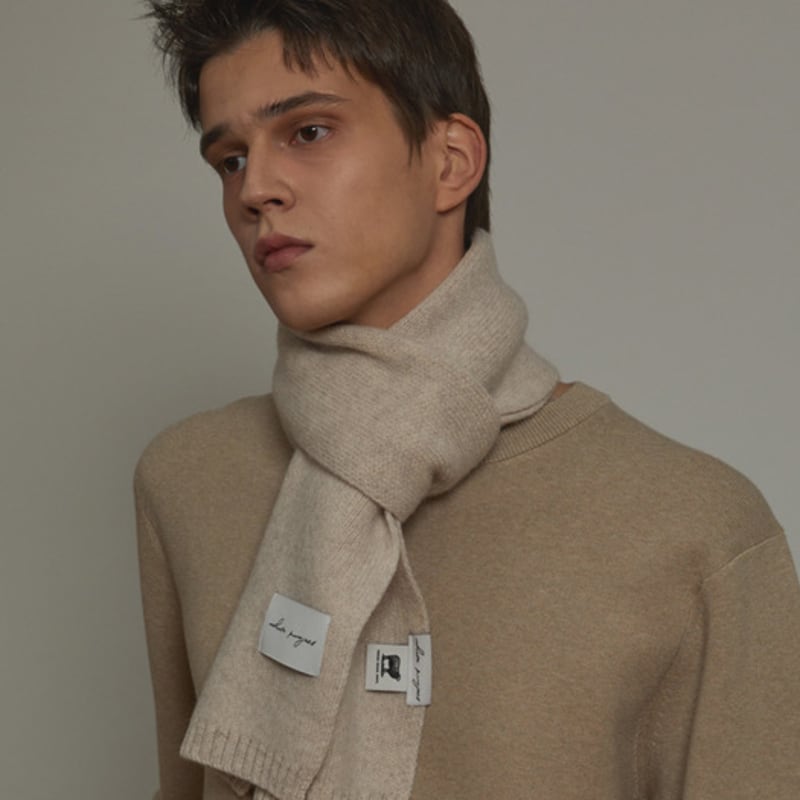 White Project VIRGIN WOOL KNIT MUFFLER_OATMEAL