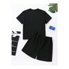 Boy's King Printed Black And White Shorts T-shirt Set