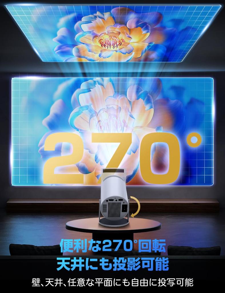 Home Projector Evolution 4K Ceiling 6 Instant Android Bluetooth HiFi Automatic Keystone Zoom Integrated Compatible with DVD and A Great Gift [2025