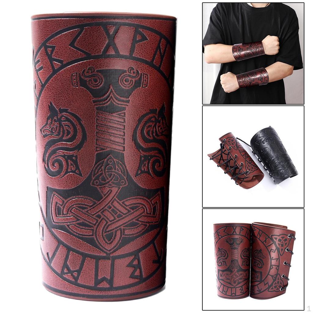 Armschienen Manschettenarmband Handgelenkschutz Hammer Muster PU Leder für Party Reiten