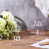 30 Pieces Acrylic Table Numbers 1-30 for Wedding Reception Clear Table Number Signs 1-30 with Stand Hexagonal Rectangle for Wedding Event Party