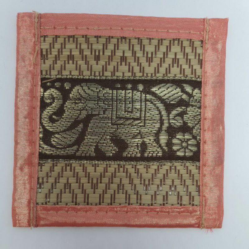 Elefantmattor Dryckunderlägg Thai silkesrörsmattor Matbordsunderlägg Souvenirpresent Present Handgjorda hantverk