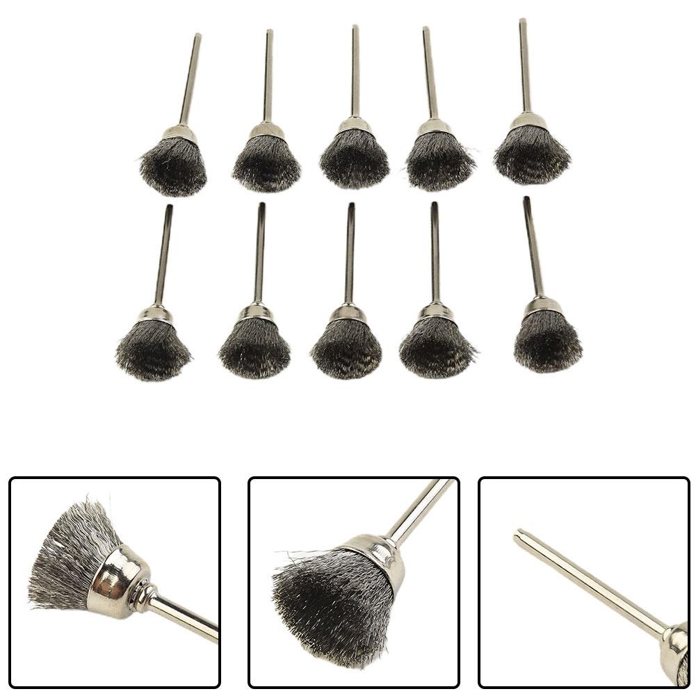 Stainless Steel Cup Wheel Brushes 10pcs Set for Metal Fabrication/Shipyards