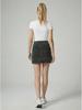 Stylish High-Waist Slit Faux Denim A-line Mini Skirt