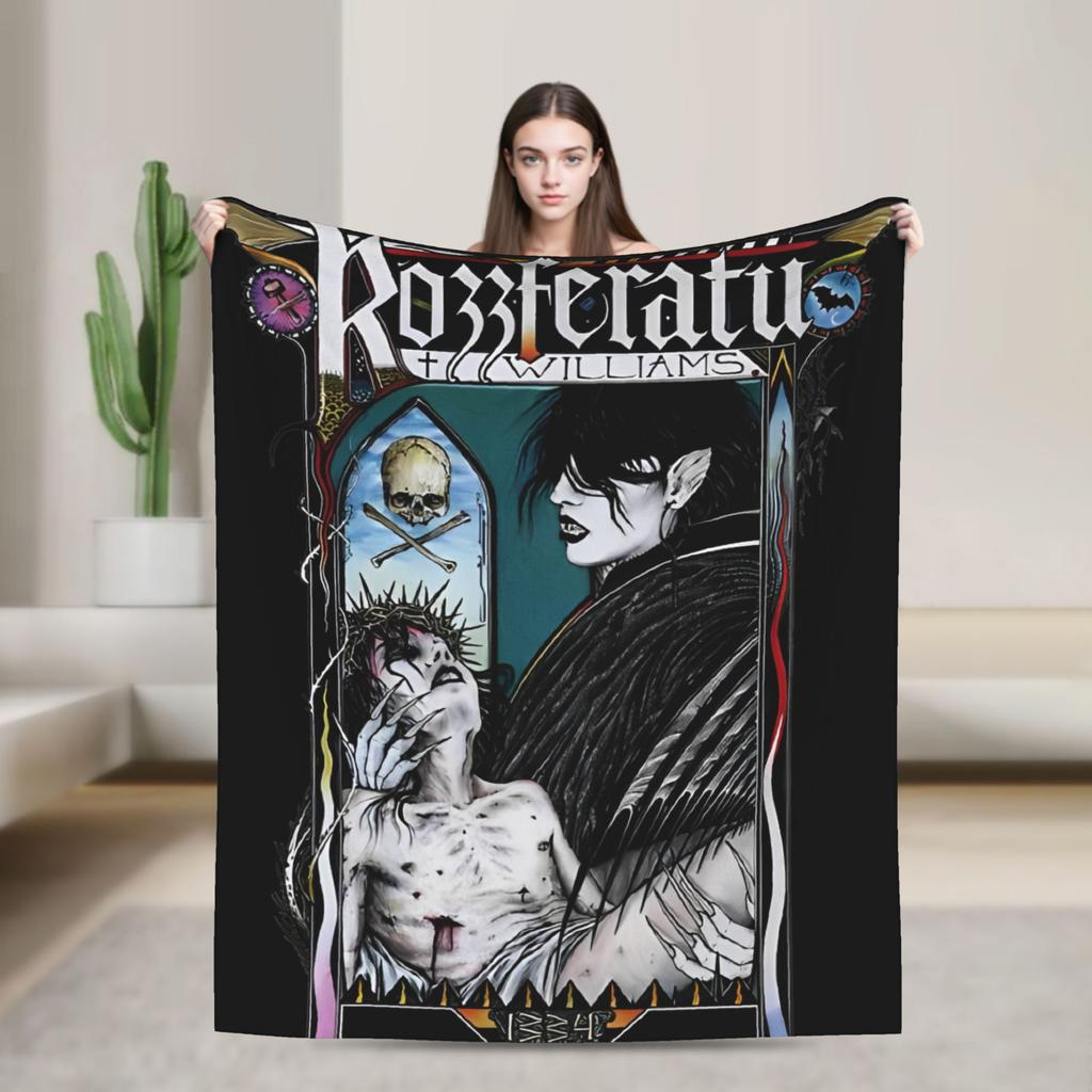 Black Metal Nosferatu Blanket Fuzzy Vintage Breathable Throw Blanket for Bed Sofa Autumn/Winter