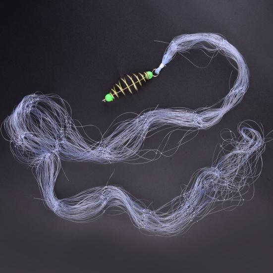 Nylon Fish Net Mesh Trapper Metal Spring Hook Shoal Netting Fishing Gear Tackle