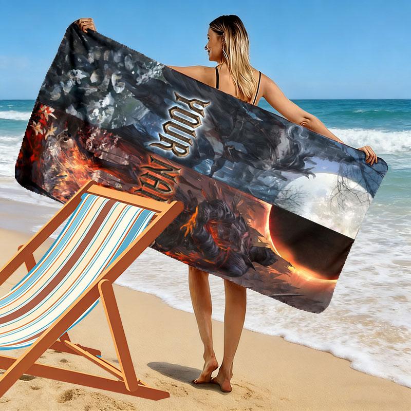 Custom Game  Print Beach Towel, Large Soft Quick Dry Towel for Beach Camping Swimming