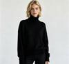 Russian Cross-border Bestseller Solid Color Basic Loose High-neck Pullover Sweater for Women, Casual Warm Pullover