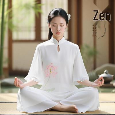 Zen-Meditation Damen Fließendes Feentanz-Kostüm - Chinesischer Stil Heilmeister Outfit Set