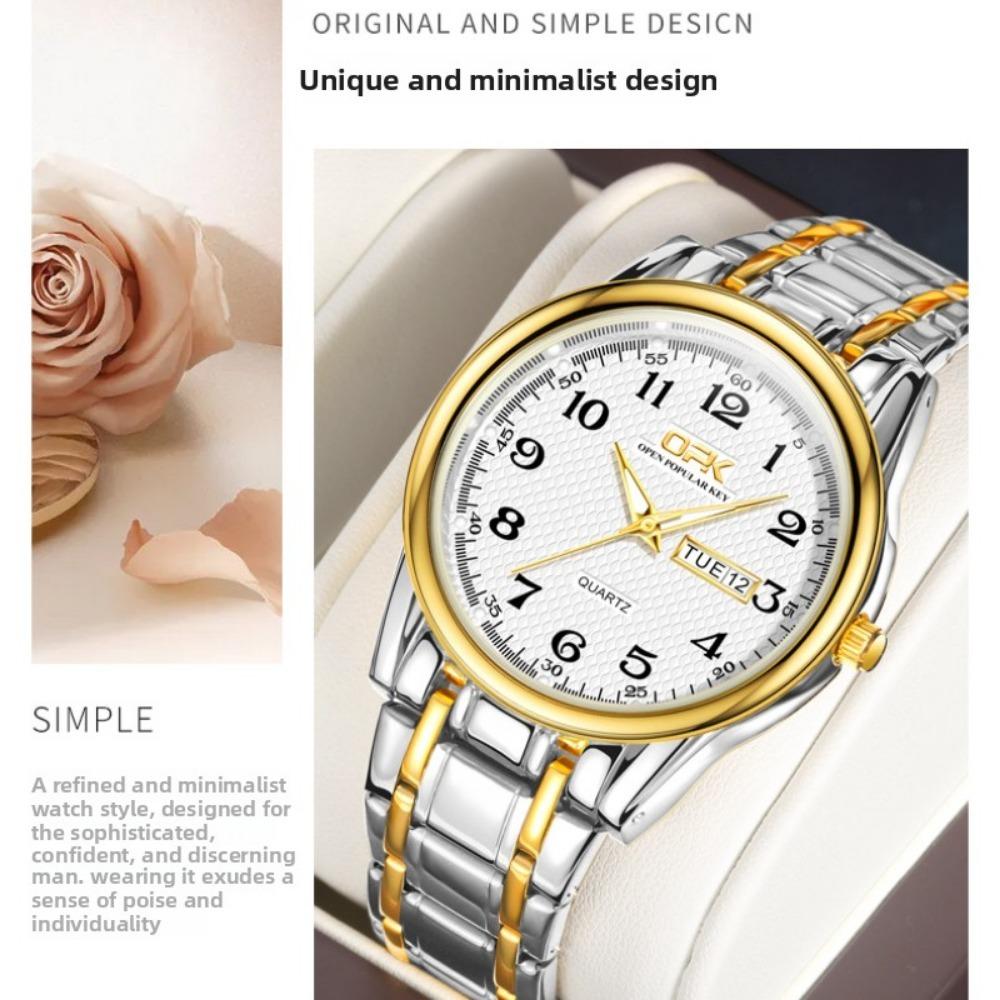 OPK Brand Watch, A Pair of Calendar Quartz Watches, Men's Watches, Men's Watches