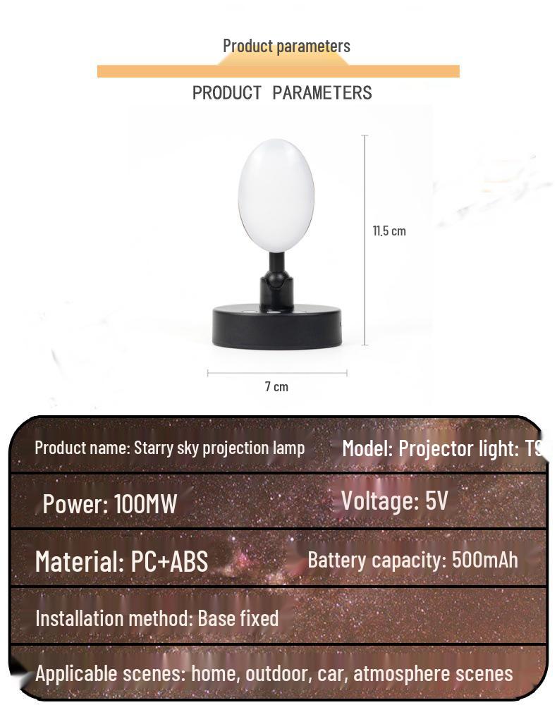 Rechargeable Earth & Moon Star Projector Night Light for Bedroom Atmosphere 