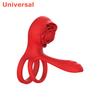 Adjustable Vibrating Cock Ring Penis Rings Vibrator with Rose Clitoral G-spot Vagina Stimulator Delay Ejaculation Remote Control Adult Sex Toy for Men
