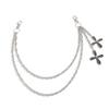 Hip Hop Metal Cross Pendant Jeans Chain, Sweet Cool Spice Girl Metal Chain Tassel Waist Chain