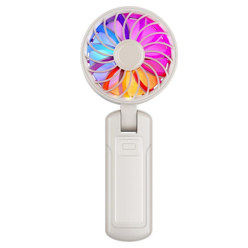 New Colorful USB Rechargeable Silent Neck-Hanging High-Speed Fan 1200mA Battery