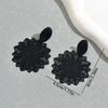 Women's Earrings Geometric Black Design Flower Studs Versatile High-end Earrings