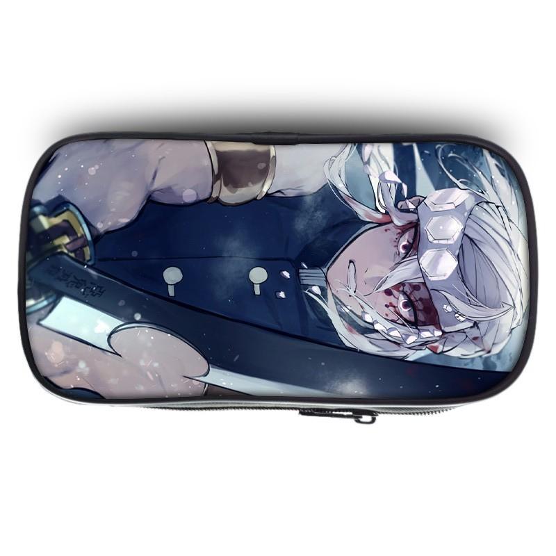 Spacious Oxford Demon Slayer Pencil Case For Students With Casual Style