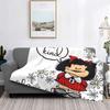 Coperta Mafalda Stampata 3D Morbido Pile di Flanella Calda Cartoni Animati Coperte Plaid per Casa Camera da Letto Divano Copriletti