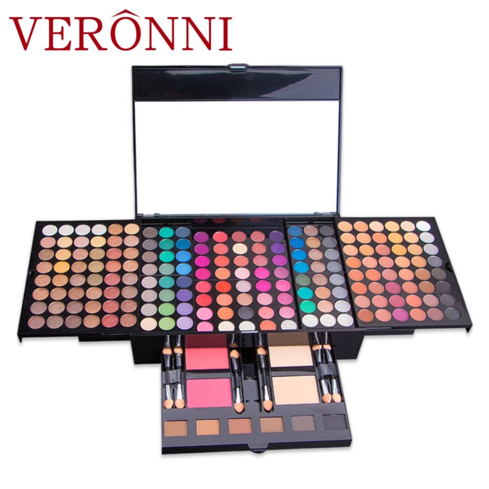 

VERONNI 194 Цветная пластина теней для век Earth Color Жемчужные матовые тени для век Фиксирующие румяна Пудра для бровей Коробка для макияжа