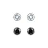 Harley Series Round Crystal Black And White Combination Rhodium Plated Earrings Women Earrings 5528506