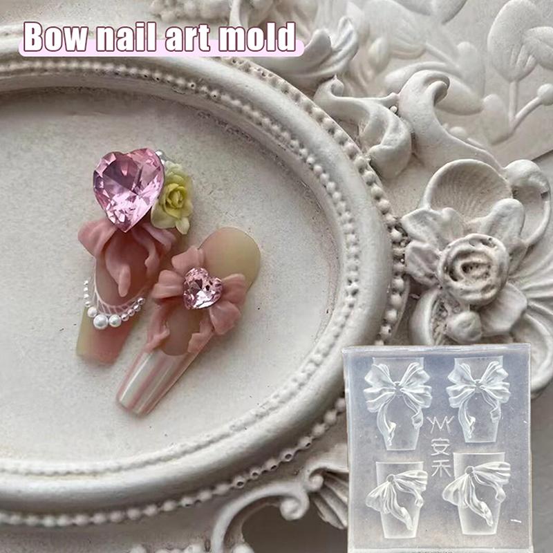 Flowers Nail Silicone Relief Flower Basket Shape Nail Art Mold 3D Nail Decoration Accessories Manicure Tool