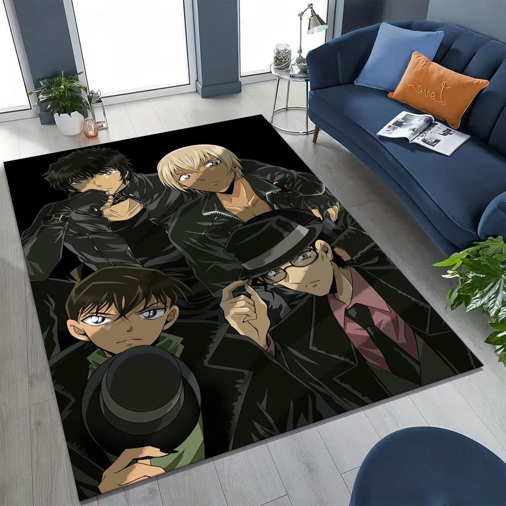 Retro Anime Detective Conan Cartoon Rug for Bedroom Living Room Sofa Home Doormat Decor,Kids Play Non-slip Floor Mat Gift