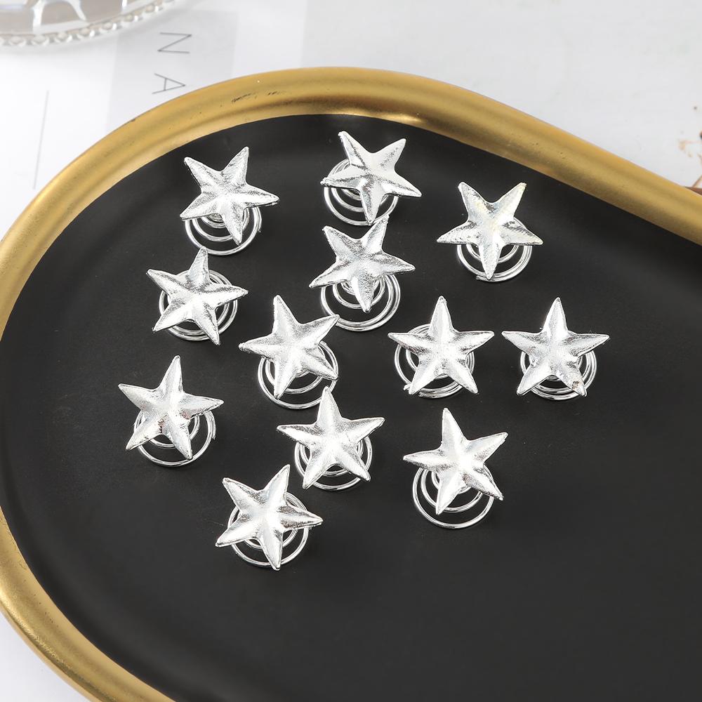 Girl High Ponytail Hair Clip Five-Pointed Star Hairpin Spiral Hairpin Embellished Mini Small Size Hair Clip Hair Accessories