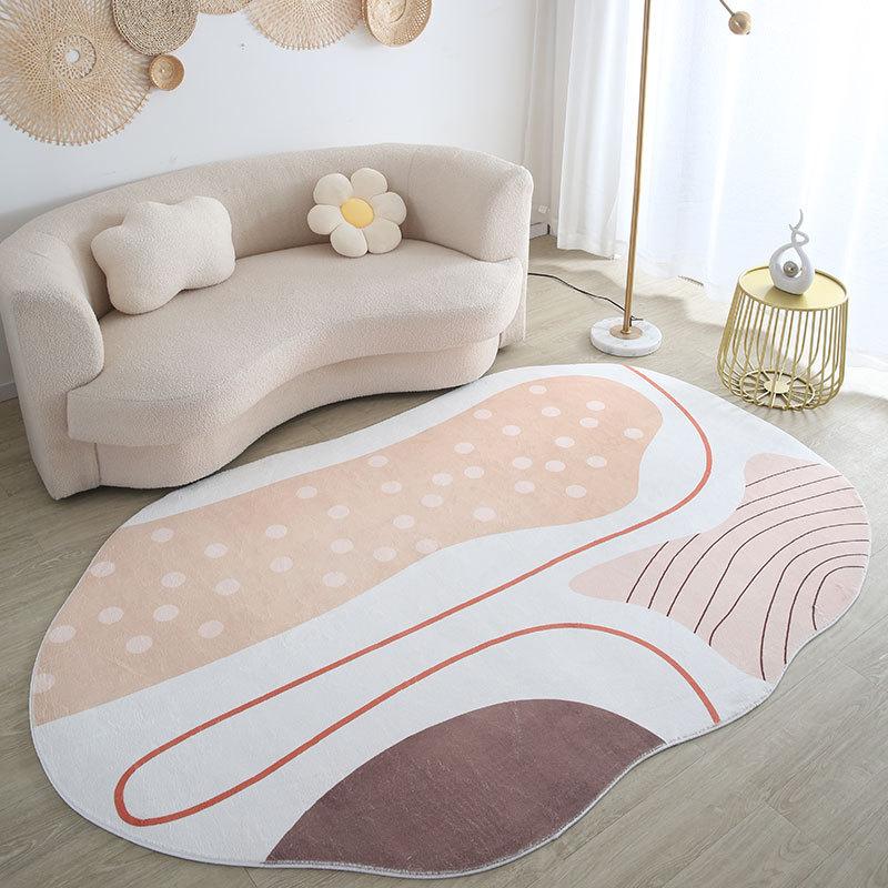 Irregular Living Room Carpet Minimalist Style Bedroom Blanket Household Children's Room Carpet Mat