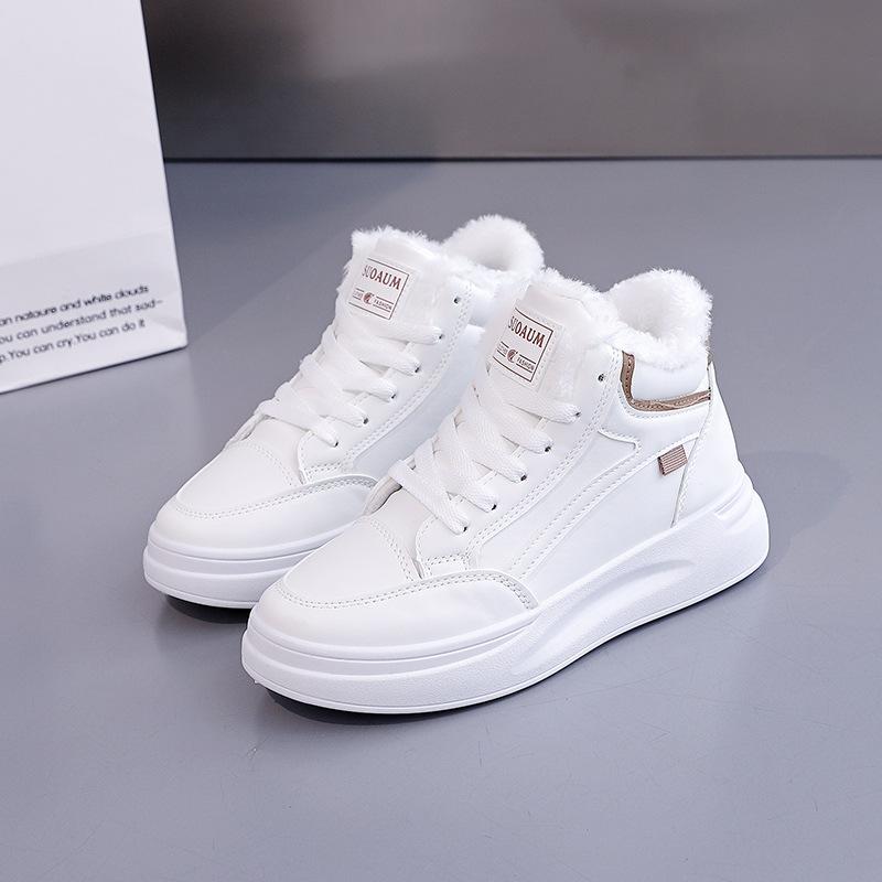 

Женские зимние теплые ботинки большого размера с мягкой подошвой и меховой подкладкой, нескользящие, для пеших прогулок, повседневные, спортивные, хлопковые ботинки, маленькие белые туфли 42 хаки