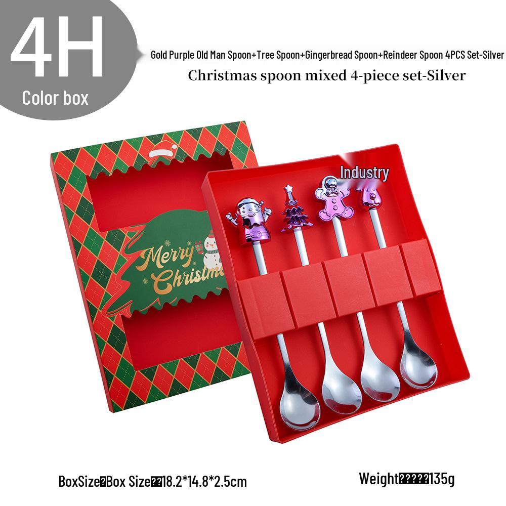 Cross-Border Cute Snowman Christmas Spoon & Fork Set – Creative Dessert Tableware Gift
