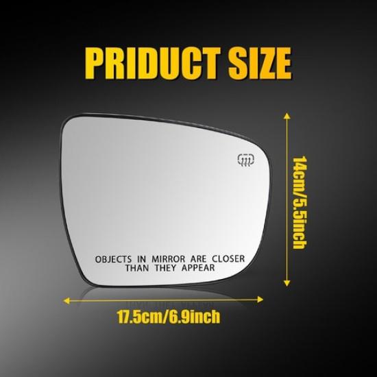 2014-2020 Nissan Rogue Right Passenger Side Mirror Glass For Right Passenger Side | Power Heated | Aftermarket Branded | 1 Year Manufacturer Warranty