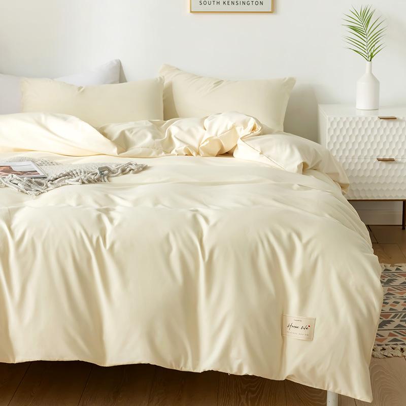 Καρό Μονόχρωμο Απλό Χρώμα Διπλοπλυμένο Βαμβάκι Βαμβακερό Σετ Τεσσάρων Τεμαχίων