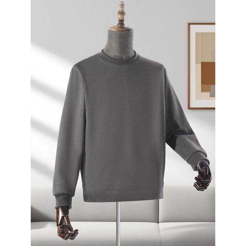 Men's Autumn 320g Round Neck Embroidered Hoodie with Korean Style Print Logo