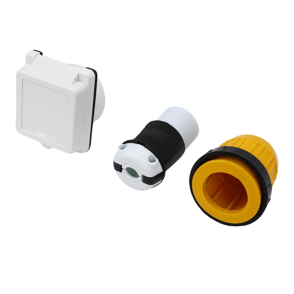 30AMP RV Power Inlet Outlet Shore Kit NEMA L5 30R and NEMA L5 30P Locking Plug and Connector with Protective Cover for