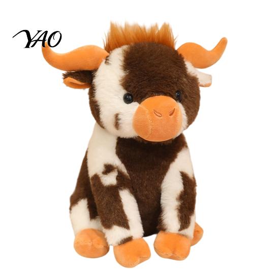 Plush Highland Cow Doll Stuffed Animal Toy, Soft Scottish Cattle Doll, Comfort Companion Cute Farm Present for Adults Kids Boys Girls Decorative