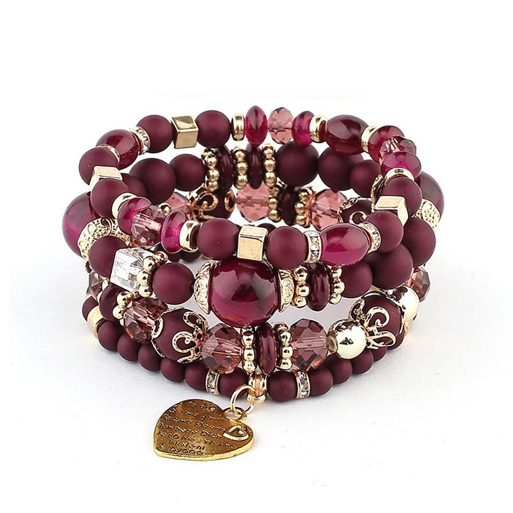JYL TS Bracelet  Bohemian Elephant Heart Pendant Multilayer Brings Luck & Harmony