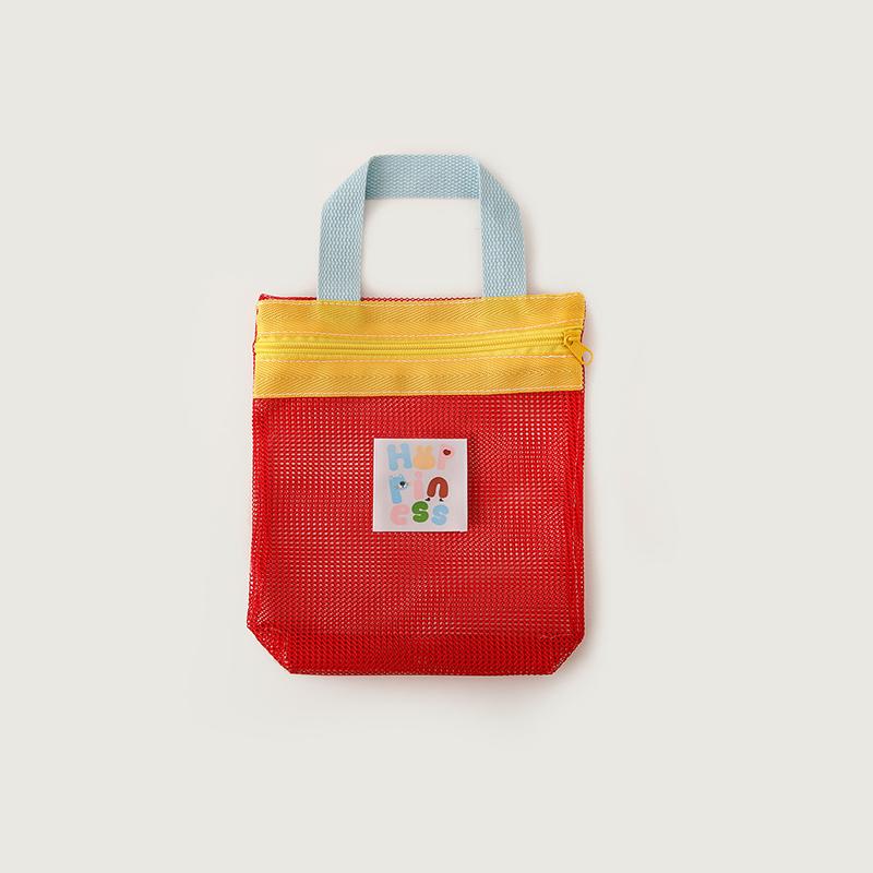 New Dopamine Makeup Bag With Contrasting Colors, Mesh Design, Casual Hollow-Out Style, Useful For Toiletries And Travel Storage