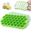 Honeycomb Silicone Ice Cube Mold Large Capacity Reusable Food Grade Ice Tray with Lids Popsicle Mold Easy Release Kitchen Tool