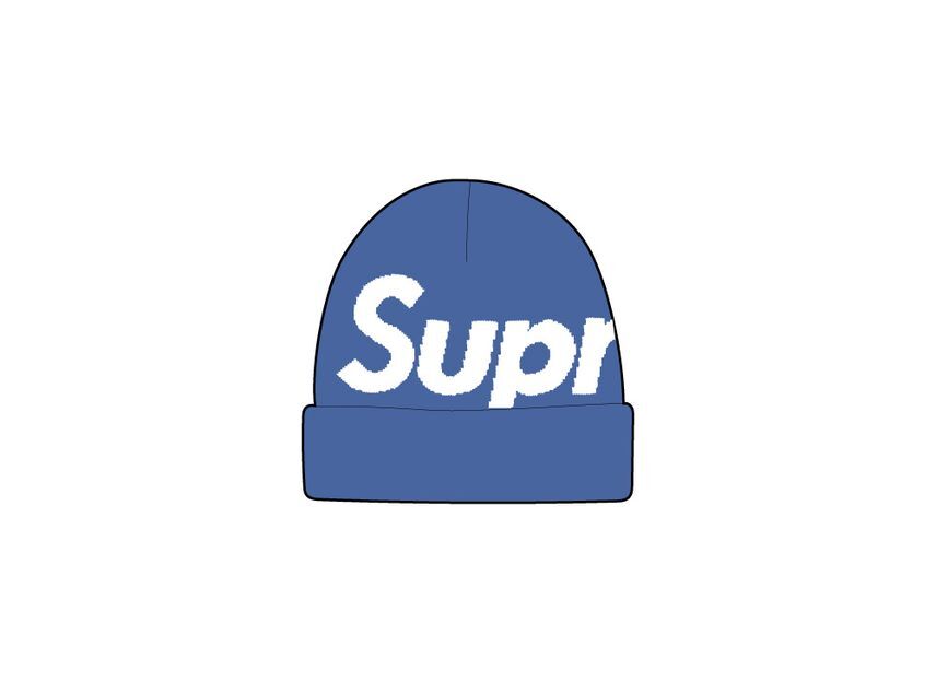Supreme Big Logo Beanie Blue One-Size