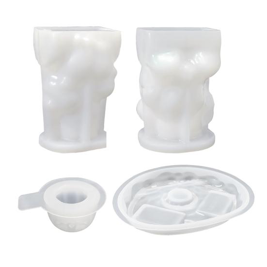 Ghost Shape Mold 4Pcs Halloween Silicone Candle Molds Set, DIY Gnome Pumpkin Handmade Soap Crafts Mold, Epoxy Resin Casting for Festival Crafting